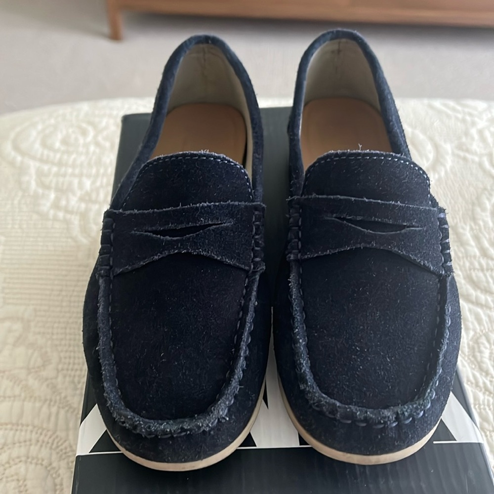 Leather Loafers Zara suede blue